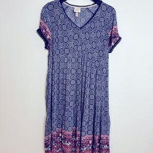 Knox Rose floral print Bohemian Midi dress size medium